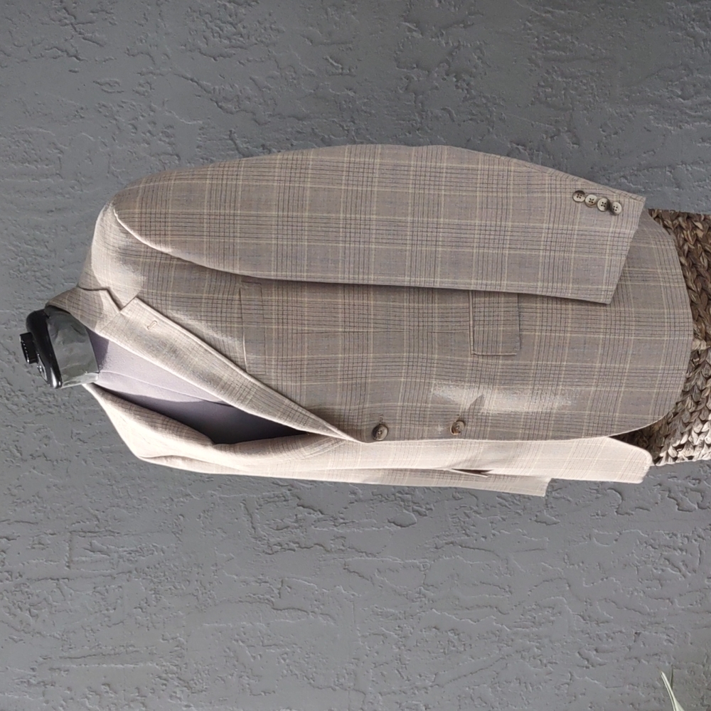 Tom James Bespoke Check-Plaid Luxury Blazer